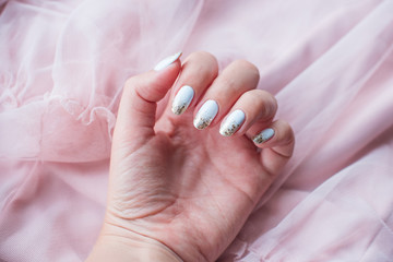 Outstanding White And Rose Gold Nails Designs